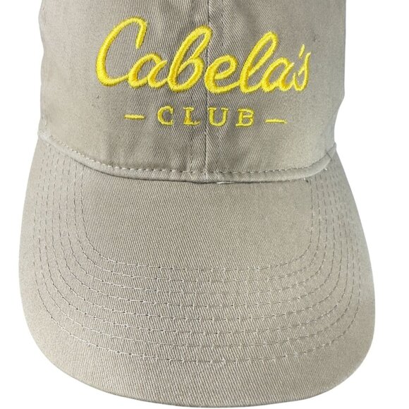Cabelas Club Baseball Cap Men One Size Khaki Adjustable Yellow Embroidered - Picture 4 of 8